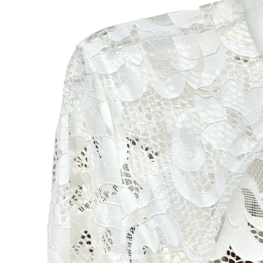 New! Nookie X Revolve Women's Lady Lace Long Sleeve Midi Dress White Large NWT - Picture 7 of 15
